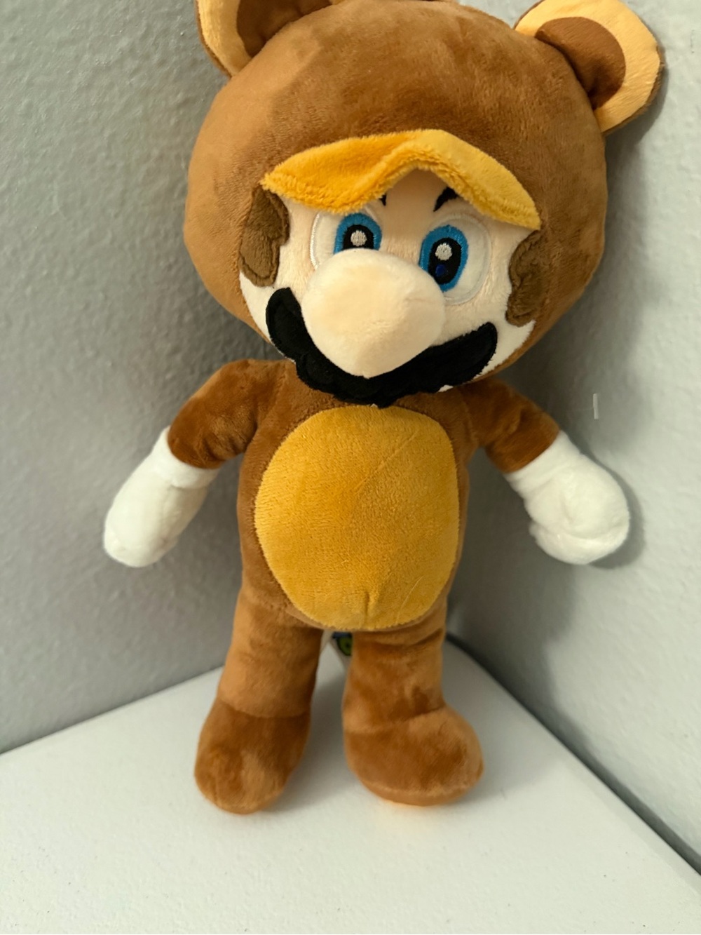 Nintendo Tan & White Mario Tanooki Plush Toy